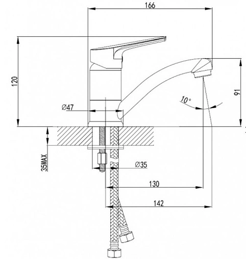 Смеситель для раковины SMARTsant Рокет хром SM323509AA