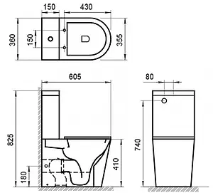 Унитаз-компакт безободковый BelBagno Flay-R белый BB2149CPR+BB2149T Унитаз-компакт безободковый BelBagno Flay-R белый BB2149CPR+BB2149T, 2