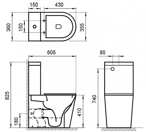 Унитаз-компакт безободковый BelBagno Flay-R белый BB2149CPR+BB2149T