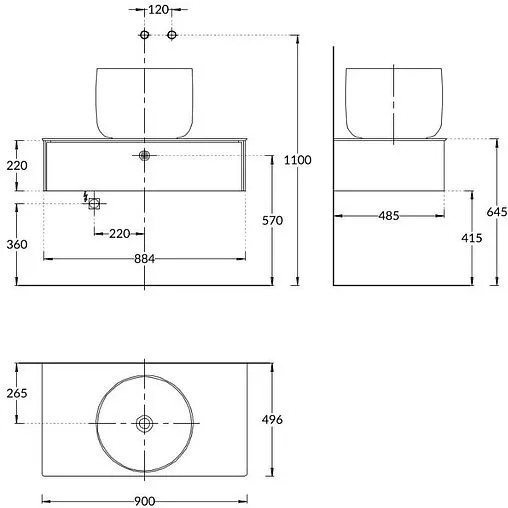 Тумба-умывальник подвесная Kerama Marazzi Magica 90 утренний серый матовый MA.90.1\MGR.M+MA.wb.65+
