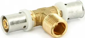 Тройник пресс переходной 26мм x ½"н x 26мм Uni-fitt 708G8280 Тройник пресс переходной 26мм x ½"н x 26мм Uni-fitt 708G8280, 1