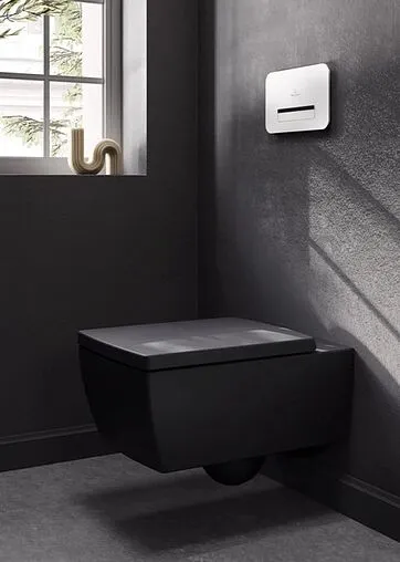 Унитаз подвесной безободковый Villeroy&amp;Boch Memento 2.0 Pure Black CeramicPlus черный матовый 4633R0R7