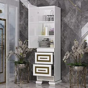 Шкаф-пенал напольный Opadiris Оникс 50 L белый Z0000005741, 3