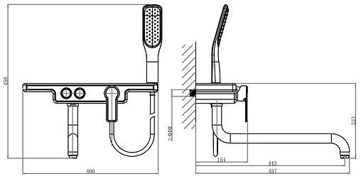 Смеситель для ванны с длинным изливом D&amp;K Berlin Humboldt зелёный/хром DA1443312