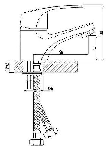Смеситель для раковины Rossinka хром D40-11