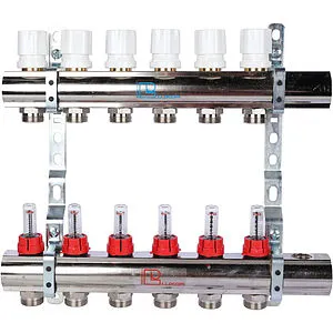 Группа коллекторная с расходомерами 6 отводов 1"в/в x ¾"ек Luxor CD 477/6 15662706N Группа коллекторная с расходомерами 6 отводов 1"в/в x ¾"ек Luxor CD 477/6 15662706N, 1