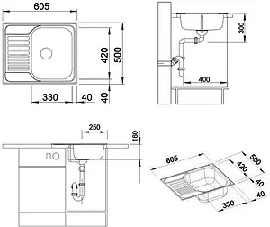 Мойка кухонная Blanco Tipo 45 S Mini 60.5 нержавеющая сталь 516524 Мойка кухонная Blanco Tipo 45 S Mini 60.5 нержавеющая сталь 516524, 2