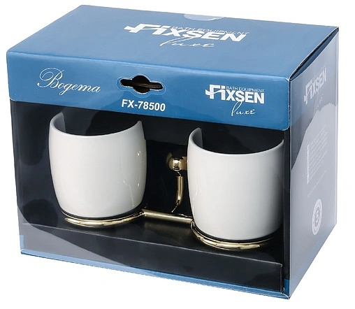 Стакан двойной Fixsen Bogema gold золото/белый с рисунком FX-78507G