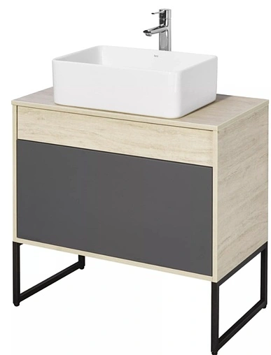 Тумба-умывальник подвесная Aquaton Лофт Урбан 80 графит/орегон 1A2476K2LQX60