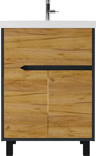 Тумба под умывальник напольная Домино Karat 60 дуб вотан/антрацит DK3210T