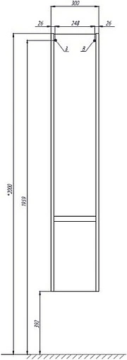 Шкаф-пенал подвесной Aquaton Стоун 30 грецкий орех 1A228403SXC80