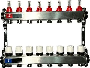 Группа коллекторная с расходомерами 8 отводов 1&quot;в/в x ¾&quot;ек Uni-fitt TECHNO 450W4308, 1