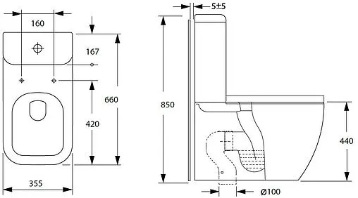 Унитаз-компакт безободковый Allen Brau Infinity белый 4.21001.20+4.21002.20