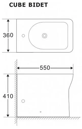 Биде напольное Aquanet Cube белый Cube-B
