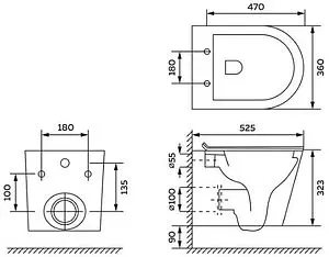 Комплект 5 в 1 Toni Arti Forli TA-01+TA-1905+TA-0042 с кнопкой Noche белый глянцевый, 5