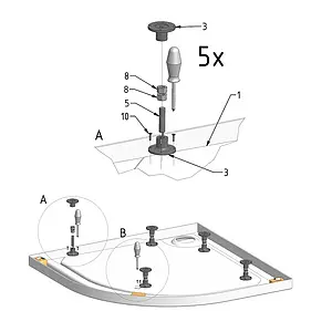 Ножки для поддона Roltechnik 5139200, 3