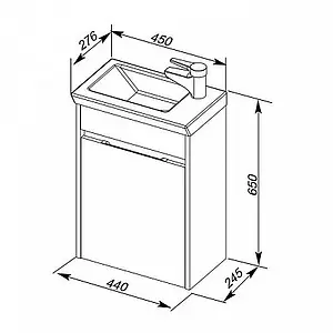 Тумба под умывальник подвесная Aquanet Дувр 45 белый 00182607, 2