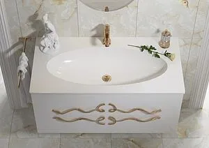 Тумба-умывальник подвесная Clarberg Due Amanti Т10/W 100 белый DUE0110W+DUER8GL+El.10.04.D Тумба-умывальник подвесная Clarberg Due Amanti Т10/W 100 белый DUE0110W+DUER8GL+El.10.04.D, 5