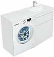 Тумба-умывальник напольная над стиральной машиной Aquanet Токио 130 R белый 00239291+00235502