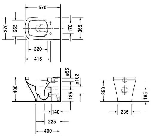Унитаз приставной Duravit DuraStyle белый 2150090000
