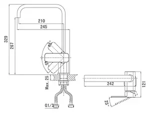 Смеситель для кухни D&K Altportel Rhein хром DA1332401, 2