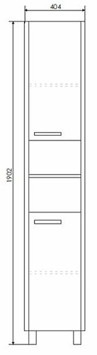 Шкаф-пенал напольный Comforty Барселона 40 белый/венге 00003128626CF