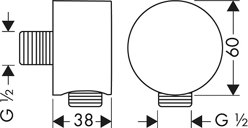 Шланговое подключение Axor Starck Fixfit хром 27451000 Шланговое подключение Axor Starck Fixfit хром 27451000