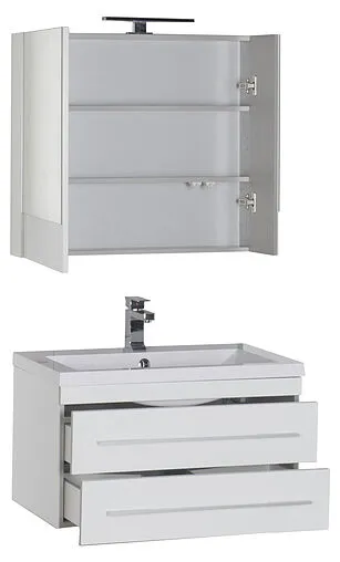 Шкаф-зеркало Aquanet Верона 75 L белый 00175381