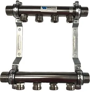 Группа коллекторная распределительная 4 отвода 1"н/н x ¾"ек Watts HLV2000 VA 10080776 Группа коллекторная распределительная 4 отвода 1"н/н x ¾"ек Watts HLV2000 VA 10080776, 1