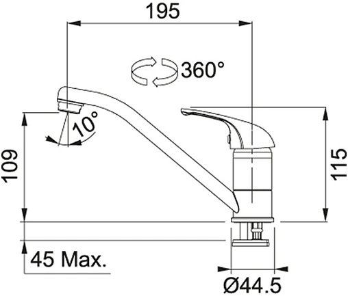 Смеситель для кухни Franke Basic хром 115.0250.147