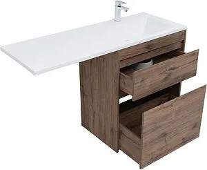 Тумба-умывальник напольная Aquanet Токио 130 R дуб веллингтон 00333652+00235502, 4