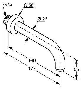 Излив для скрытого монтажа Kludi Bozz хром 3850505 Излив для скрытого монтажа Kludi Bozz хром 3850505, 2