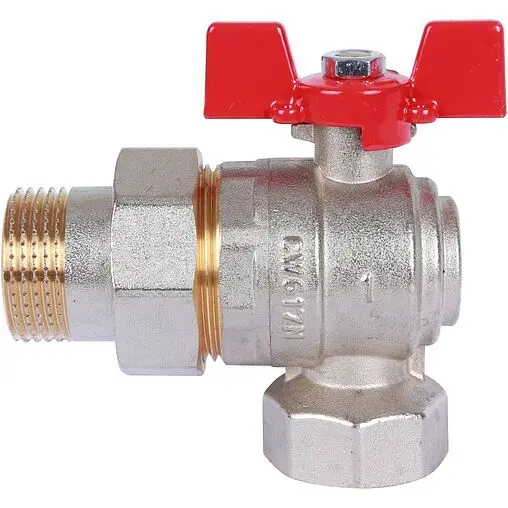 Кран шаровый с американкой угловой 1&quot;в x 1&quot;н Rommer RBV-0006-0610225