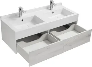 Тумба-умывальник подвесная Aquaton Сакура 120 ольха навара/белый 1A2197K2SKW80, 4