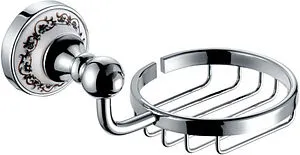 Мыльница Fixsen Bogema хром/белый с рисунком FX-78509 Мыльница Fixsen Bogema хром/белый с рисунком FX-78509, 1