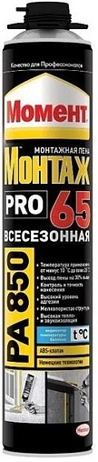 Монтажная пена 65 профессиональная всесезонная 850мл Момент Монтаж Pro