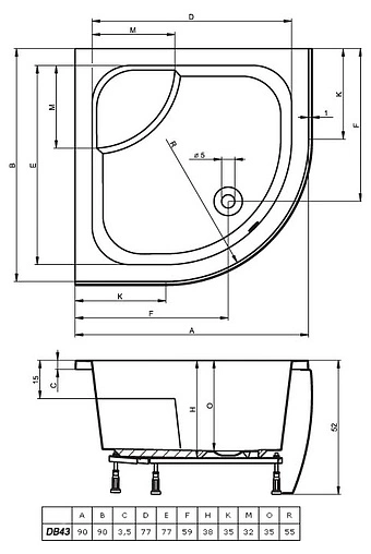 Поддон для душа Riho 343 DB4300500000000
