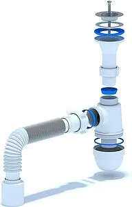 Сифон бутылочный для раковины Ани Пласт белый C2010 Сифон бутылочный для раковины Ани Пласт белый C2010, 3