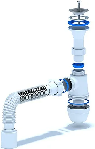 Сифон бутылочный для раковины Ани Пласт белый C2010 Сифон бутылочный для раковины Ани Пласт белый C2010