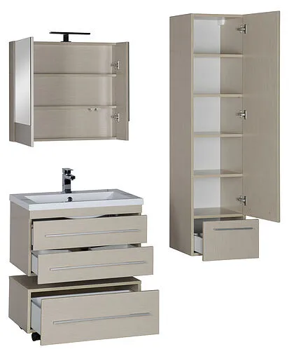 Шкаф-зеркало Aquanet Нота 75 L светлый дуб 00158857