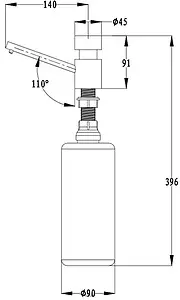 Дозатор Ewigstein 0036 серый металлик, 2