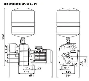 Станция автоматического водоснабжения Grundfos JPD 8-62 PT-V 99074055, 3