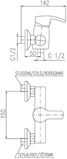 Смеситель для душа Rav Slezak Rio хром R180.5