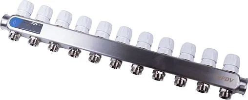 Группа коллекторная с расходомерами 11 отводов 1&quot;в/в x ¾&quot;ек FDV S1101A-1/11