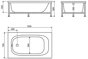 Ванна акриловая BelBagno 120x70 BB101-120-70 Ванна акриловая BelBagno 120x70 BB101-120-70, 2
