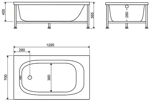 Ванна акриловая BelBagno 120x70 BB101-120-70
