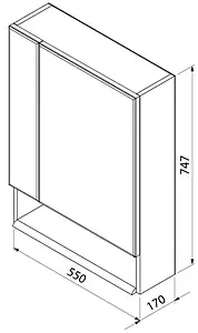 Шкаф-зеркало IDDIS Carlow 55 белый/дуб CAR5500i99, 2