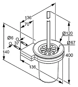Ёршик для унитаза Kludi A-XES хром 4897405 Ёршик для унитаза Kludi A-XES хром 4897405, 5