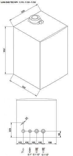 Настенный конденсационный газовый котел одноконтурный турбированный 150кВт Baxi LUNA DUO-TEC MP+ 1.150 7685036--