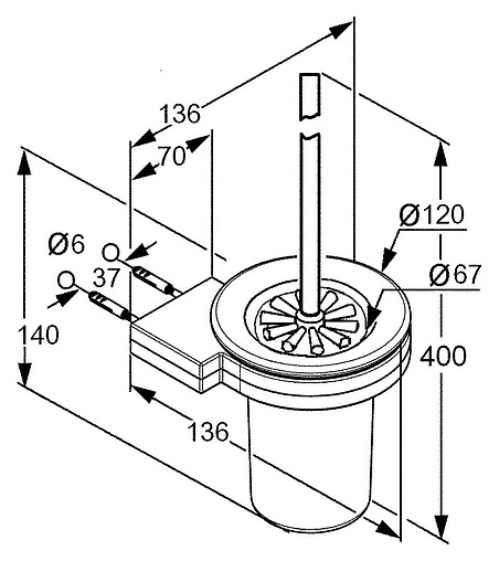 Ёршик для унитаза Kludi A-XES хром 4897405